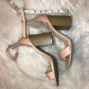 Pink/ Cream heels with Faux Cork thick heel